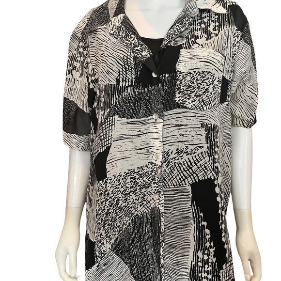 Kathy Lee 80's Vntg Poly US Patent Sheer bulk & white with Black Tank Quality - Picture 3 of 6